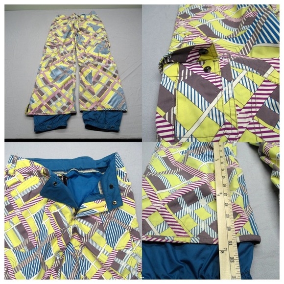 Burton Snow Pant Women Small Multicolor Geometric Waterproof Snowboard‎ 30x31 * - Picture 1 of 16